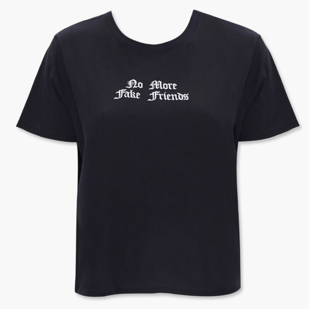Forever 21 “No More Fake Friends” Cropped Tee
